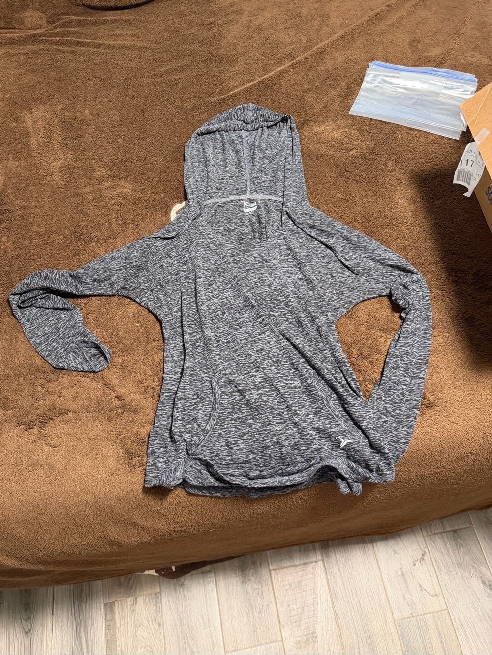 Old Navy Active Heathered Gray Hoodie Pullover